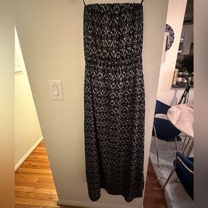 Strapless Satin Maxi Dress